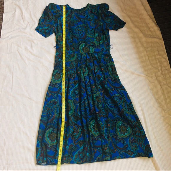 Vintage paisley belted dress - Picture 4 of 8